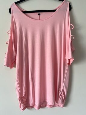 VENUS Lascana Pastel Pink Cold-Shoulder Blouse with Side Strap on Arms